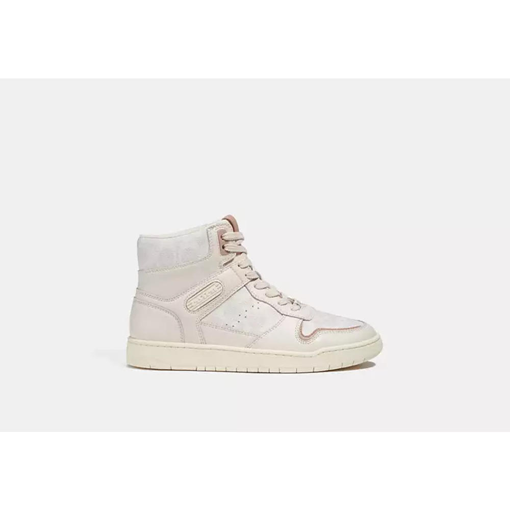 Coach Hi Top Sneakers CD304 Chalk Coated Canvas Women’s Sz 10B NIB MSRP $229 - Picture 15 of 16